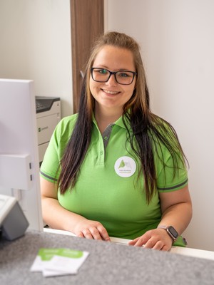 Schwester am Computer